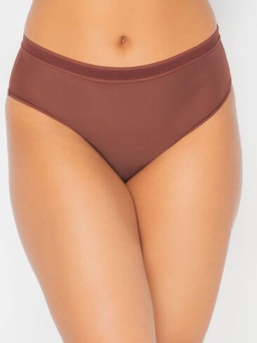Curvy Couture Women's Sheer Mesh High Cut Brief Panty, Vintage Blue in Kuwait