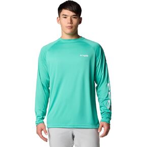 Columbia Men's Terminal Tackle Long Sleeve Shirt, Atoll/White Logo, Large in Kuwait