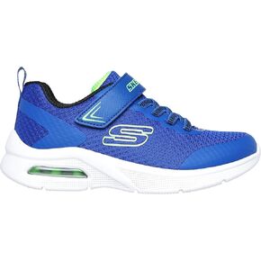 Skechers Kids Boy's Microspec Max Sneaker, Blue/Lime, 11 Little Kid