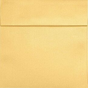 LUXPaper Square Invitation Envelopes | Peel & Press | 6 1/2" x 6 1/2" | Gold Metallic | 80lb. Text | 50 Qty