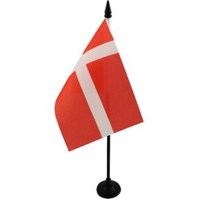 AZ FLAG Turkey Table Flag 4'' x 6'' - Turkish Desk Flag 15 x 10 cm - Black Plastic Stick and Base in Kuwait