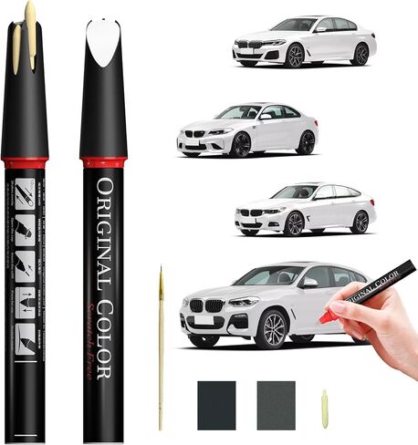 طلاء Carhoo 475 لإصلاح السيارات، لون ياقوتي أسود معدني مناسب لطلاء سيارات BMW الأصلي ذو اللون المخصص، مع طرف قلم وفرشاة دقيقة in Kuwait