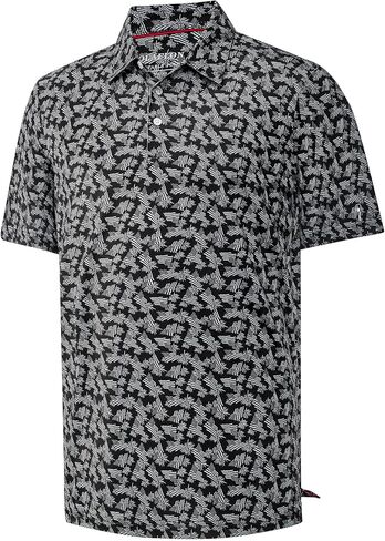 Mens Golf Shirt Moisture Wicking Dry Fit Print Performance Short Sleeve Polo Shirts for Men in Kuwait