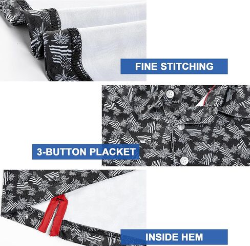 Mens Golf Shirt Moisture Wicking Dry Fit Print Performance Short Sleeve Polo Shirts for Men in Kuwait