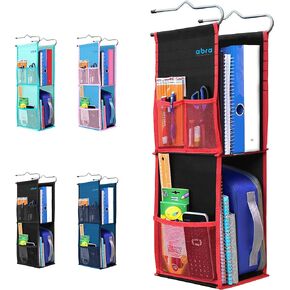 ABRA® 2 Shelf Hanging Locker Organizer for School, Work, Gym, Storage | Deep Shelves 6.5"x 9"| Eco-Friendly Fabric Healthy for Children (Navy Blue)