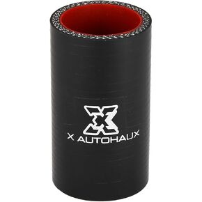 X AUTOHAUX 80mm 3.15" ID Straight Silicone Reducer Hose Silicone Hose Coupler Intercooler Tube Black Red for Car Intercooler Intake Piping