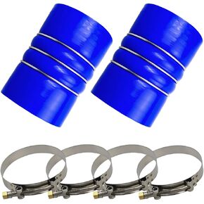 TIKSCIENCE Silicone Hump Hose Charge Cooler Turbocharger Intercooler Hose with Clamps 4" x 6" Replace 202-36-2042, 367-400-060, Blue