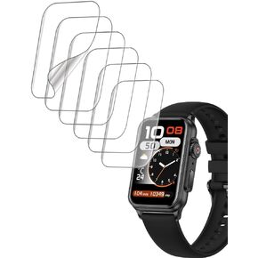 Screen Protector Compatible with XSUTIC H23 1.57" Rugged Smart Watch Fitness Tracker, Soft TPU, 6 pieces, Bubble Self-healing