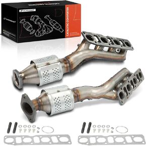 A-Premium Front 2-PC Exhaust Manifold Catalytic Converter Kit Direct-Fit Compatible with Nissan Pathfinder, Pathfinder Armada, Titan, Armada, NV2500, NV3500 & Infiniti QX56, 5.6L, EPA Compliant