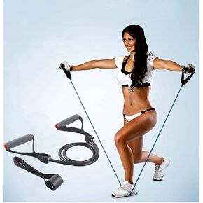 Single Resistance Bands, Workout Bands with Handles and The Exercise Bands with Door Anchor, Suitable for Resistance Training, Physical Therapy, Home Workouts, Boxing Training