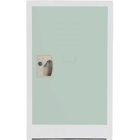 AdirOffice Kids Steel Metal Storage Locker - Heavy Duty Storage Organizer with Key and Hanging Rods - Ideal for Home, Gym & School - (24 in 1 Door, Misty Green)