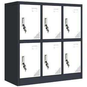 Metal Locker Office Storage Locker Home Steel Locker School Storage Organizer, Storage Cabinet for Kids Students Employee (Blue, W6D)