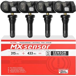 Autel Sensors TPMS 315MHz 433MHz 2in1 MX-Sensor Press-in Tire Pressure Monitoring System Sensor Cloneable Wireless Programming Replace 98% of OE Sensor SAE Strandard J1205/J1206 (Rubber)