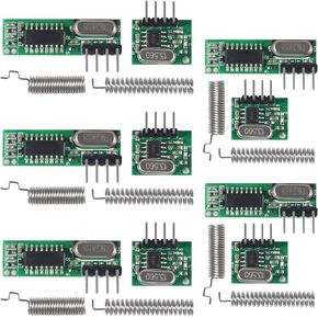 5pcs 433mhz Wireless RF Transmitter and Receiver with Antenna Ask Remote Control Module DIY Kit for Arduino