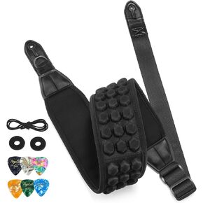 Guitar Strap, 3.5" Wide Air Cell Cushions Neoprene Padded Comfortable Bass Strap, with Strap Picks, for Bass Guitar