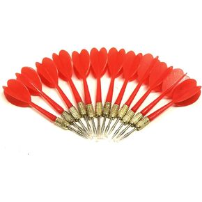 12 Pack Red Metal Tip Brass Balloon Darts