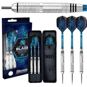 Harrows Blaze INOX Steel Darts Set: Includes Supergrip Shafts, 100 Micron Marathon Flights & Travel Case