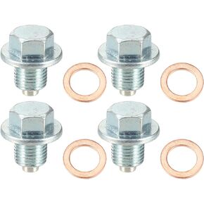 X AUTOHAUX 1 Set M12x1.25 Car Engine Oil Drain Plug with Washer 90341-12012 for Toyota RAV4 2001-2013 Steel Silver Tone in Kuwait