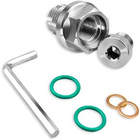 TIKSCIENCE M12.1-1.25 x 15mm Oil Drain Plug Oversize Piggyback, Stainless Steel Self Tapping Oil Pan Thread Repair Kit with O-Ring