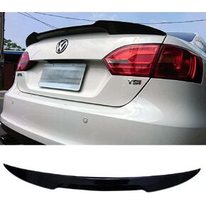 2011-2018 V Style Rear Spoiler Wing Compatible with Volkswagen VW Jetta Sedan Trunk Duckbill 2012 2013 2014 2015 2016 2017 (Glossy Black)