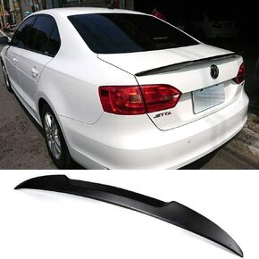 2011-2018 V Style Rear Spoiler Wing Compatible with Volkswagen VW Jetta Sedan Trunk Duckbill 2012 2013 2014 2015 2016 2017 (Glossy Black)