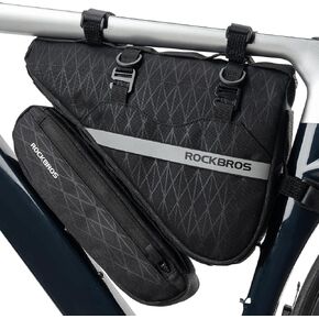 ROCKBROS Bike Triangle Bag, Waterproof Bike Triangle Frame Bag, 2 In 1 Multifunctional Bicycle Storage Bag, 2L Cycling Pouch for Mountain Road Bike