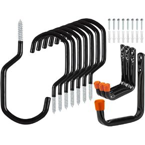 2-Pack Foldable Bike Hanger - Horizontal Bicycle Wall Mount for Garage Storage. Maximize Space in Garages, Sheds, or Indoors - Bike Rack for Brick Walls.