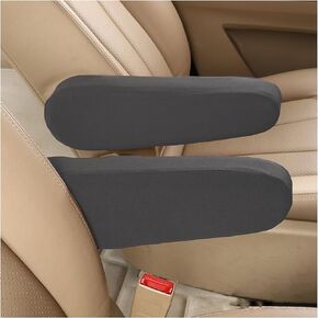 2 PCS Car Front Seat Armrest Covers, Elastic Fabric Auto Seat Armrest Protectors, Universal Seat Arm Rest Cover Replacement, Vehicle Interior Decor Accessories (Black)