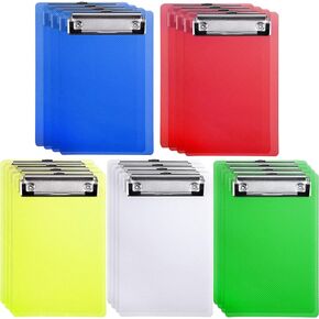 20 Pieces Mini Clipboard Small Clipboards 4.7x7.3 Inch, Plastic Colorful Cute Clipboard Memo Size Pocket Clip Boards for Shopping Lists, Scoresheet A6 Clipboards for Restaurants, Offices