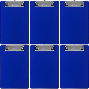 Trade Quest Memo Clipboard 6'' x 9'' Low Profile Clip Plastic (6-Pack) (Dark Blue)
