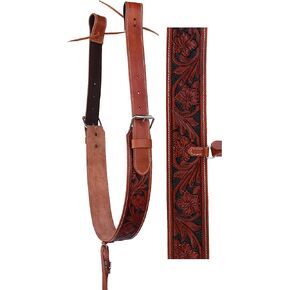 Horse Western Leather Tooled Back Rear Cinch Flank Girth w/Off Billets 9762A