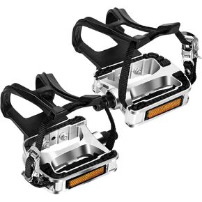 VIEWALL Bike Pedals 9/16" Mountain Bike Pedals for Outdoor Cycling Pedals and Spin Bike Pedals for Indoor Exercise Bike, Replacement Aluminum Alloy Bicycle Pedals MTB Anti-Slip Road Bike Pedals