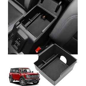 Ecarzo Center Console Organizer Tray for Ford Bronco 2021 2022 2023 2024 2/4 Door Gear Shift Storage Box Additional Interior Storage Accessories for Phone Sunglasses Holder