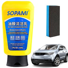 Sopami Oil Film Cleaning Emulsion with Sponge, Sopami Car Coating Spray, Sopami Oil Film Emulsion Glass Cleaner, Sopami Quickly Coat Car Wax Polish Spray