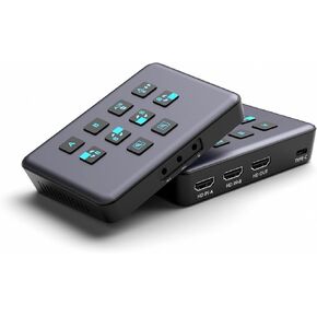 الجيل الثالث المزدوج عالي الدقة USB3.0 4K يمر عبر بطاقة الالتقاط. معتمد لبث OBS والتسجيل بدقة 1080P@60 هرتز مع زمن انتقال منخفض للغاية على أجهزة PS5/PS4 وXbox Series/Xbox One وSwitch/Switch OLED وSteamDeck