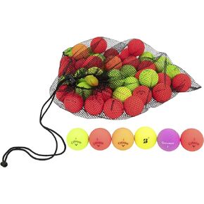 Clean Green Golf Balls 24 Pack Recycled Used Matte Colored Balls - Brand Name Bulk Mix - Good Condition Graded Ball - Includes 24 GolfBalls and Mesh Carrying Bag