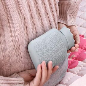 حقيبة ماء ساخن مع غطاء محبوك، زجاجة مياه ساخنة محمولة لتسخين الميكروويف، جهاز تدفئة لطيف لليد والكتف، ضغط ساخن وبارد، هدايا العيد (وردي)