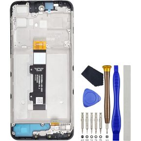 Full LCD Digitizer Touch Screen Assembly Replacement for Motorola Moto G Power (2022) with Screen Frame and Tool Kit Black 6.5"