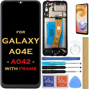 شاشة بديلة LCD تعمل باللمس مجموعة رقمية لهاتف Samsung Galaxy A04E A042 SM-A042F SM-A042M (مع إطار)