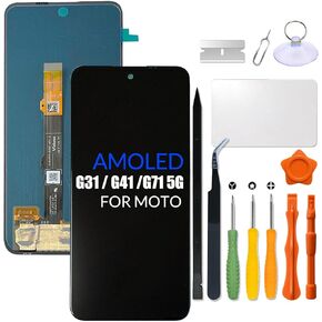 Replacement for Motorola Moto G31 G41 G71 5G LCD Screen AMOLED for Moto XT2173-3 XT2167-2 XT2169-1 LCD Display Touch Screen Digitizer Assembly with Repair kit (AMOLED)