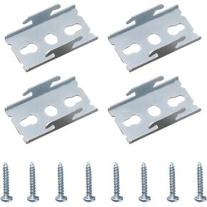 4 Pcs Double Curtain Rod Bracket Curtain Rod Hooks, Curtain Rod Holders with Screws, Wall Mounted Double Curtain Rod Hangers Hooks for Home Office