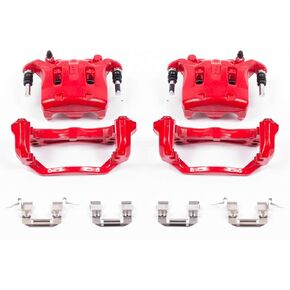Power Stop Front S2870B Pair of High-Temp Red Powder Coated Calipers