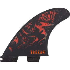 FCS 2 FT PC Tri-Fin Set Black-Red L