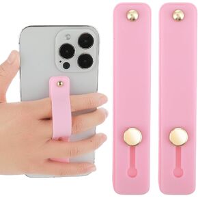 WLLHYF 2 PCS Phone Strap Cell Phone Grip Holder, Phone Loop Finger Holders Silicone Kickstand Phone Strap Grip Holder for Most Smartphones (Black)