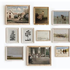 Set Of 6 Dark Academia Decor Sketch Poster - Gallery Wall Art Vintage Art Prints, Vintage Farmhouse Decor, French Botanical Art Prints, Antique French Country Artwork, Rustic Wall Art(UNFRAMED)