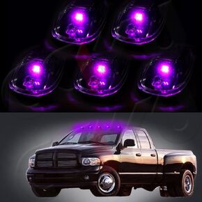 cciyu 5xRoof Running Light lamp with Base Housing +5x T10 Pink led Replacement fit for 2012 2013 2014 2015 2016 For Dodge for Ram 1500 2500 3500 4500 5500