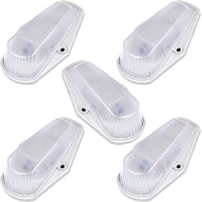 5 x Cab Marker Light,Clear Cover with Base Cab Roof Running Lights Top Clearance Running Lamps Assembly Replacement fit for 1980-1997 For Ford For F- 150 For F- 250 For F- 352 F Super Duty