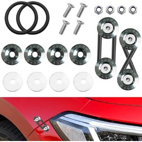 NTNEV Bumper Quick Release Fasteners Kit, Quick Release Trunk Front Rear Bumper, Universal Car Bumper Trunk Fender Hatch Lid (Titanium color)