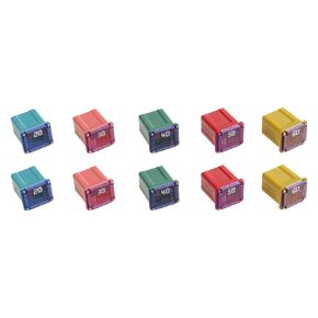 10pcs Low Jcase Block Fuse car Fuse for Trucks Cars and SUVS (20A/30A/40A/50A/60A, 2pcs Each)