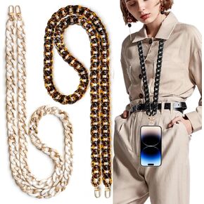 3 قطع حبل للهاتف الخلوي، سلسلة كروس للهاتف قابلة للفصل، حزام كتف أكريليك حزام سلسلة هاتف عالمي مع رقع حبل للهاتف متوافقة مع معظم حقائب الهواتف in Kuwait